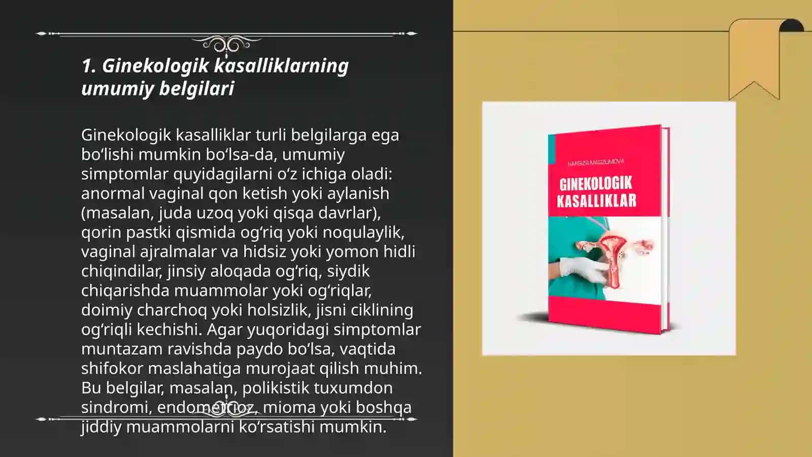 Ginekologiya muamolari ularning tashxisi profilaktikasi 3