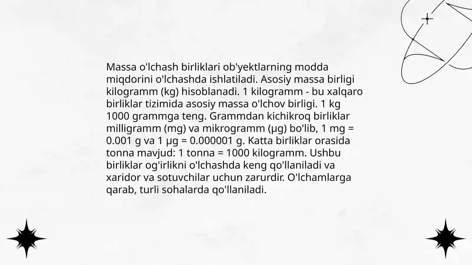 Massa va sigʻim oʻlchov birliklari 3