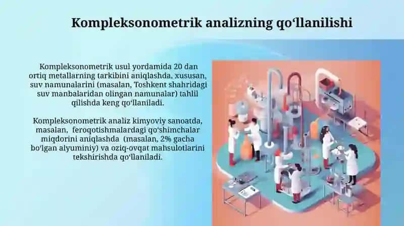 Kompleksonometriya indiyokotorlar metallarning komplekson usuli bilan aniqlash 3