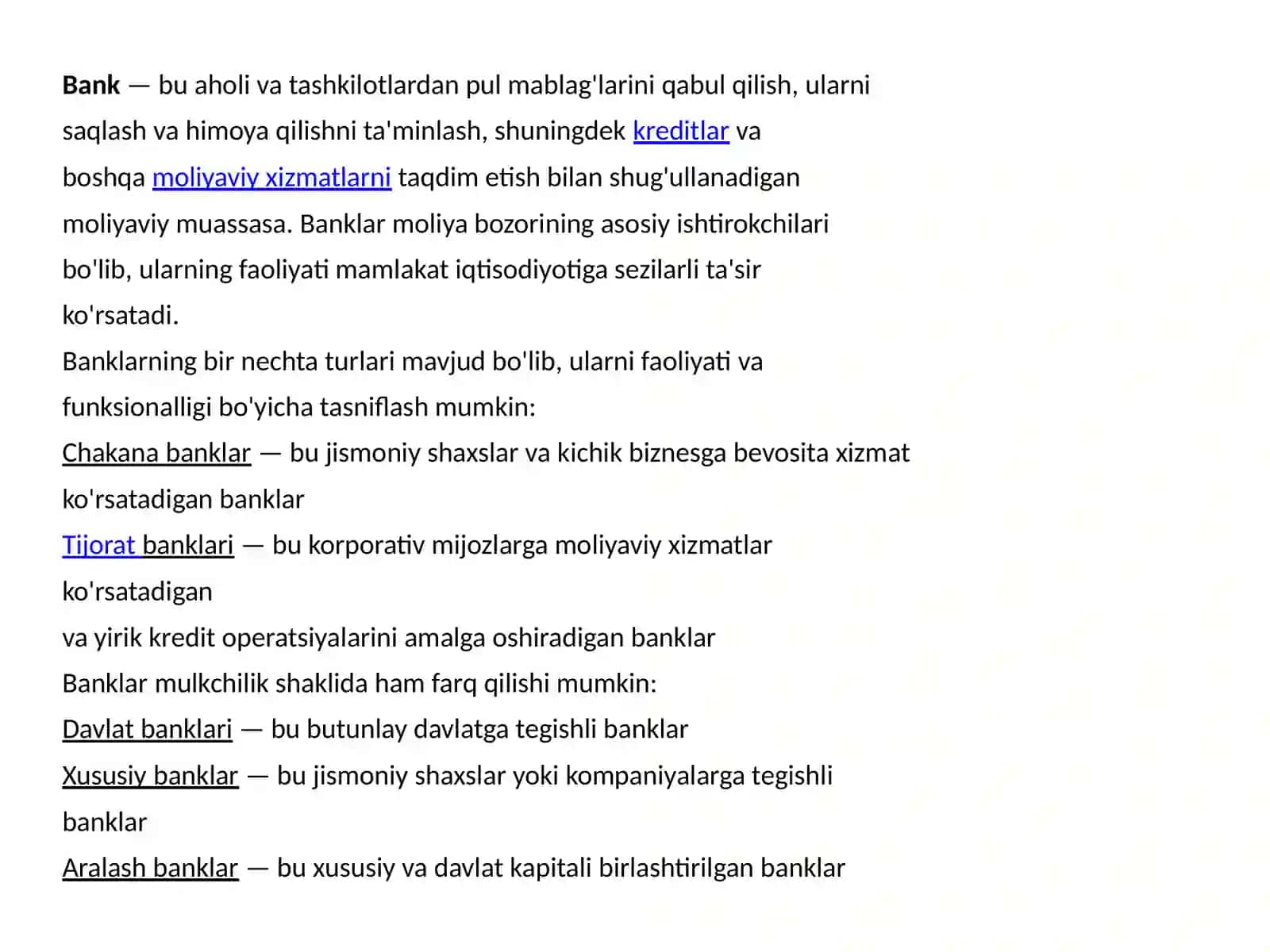 Bank ishi fanining predmeti vavazifalari 3