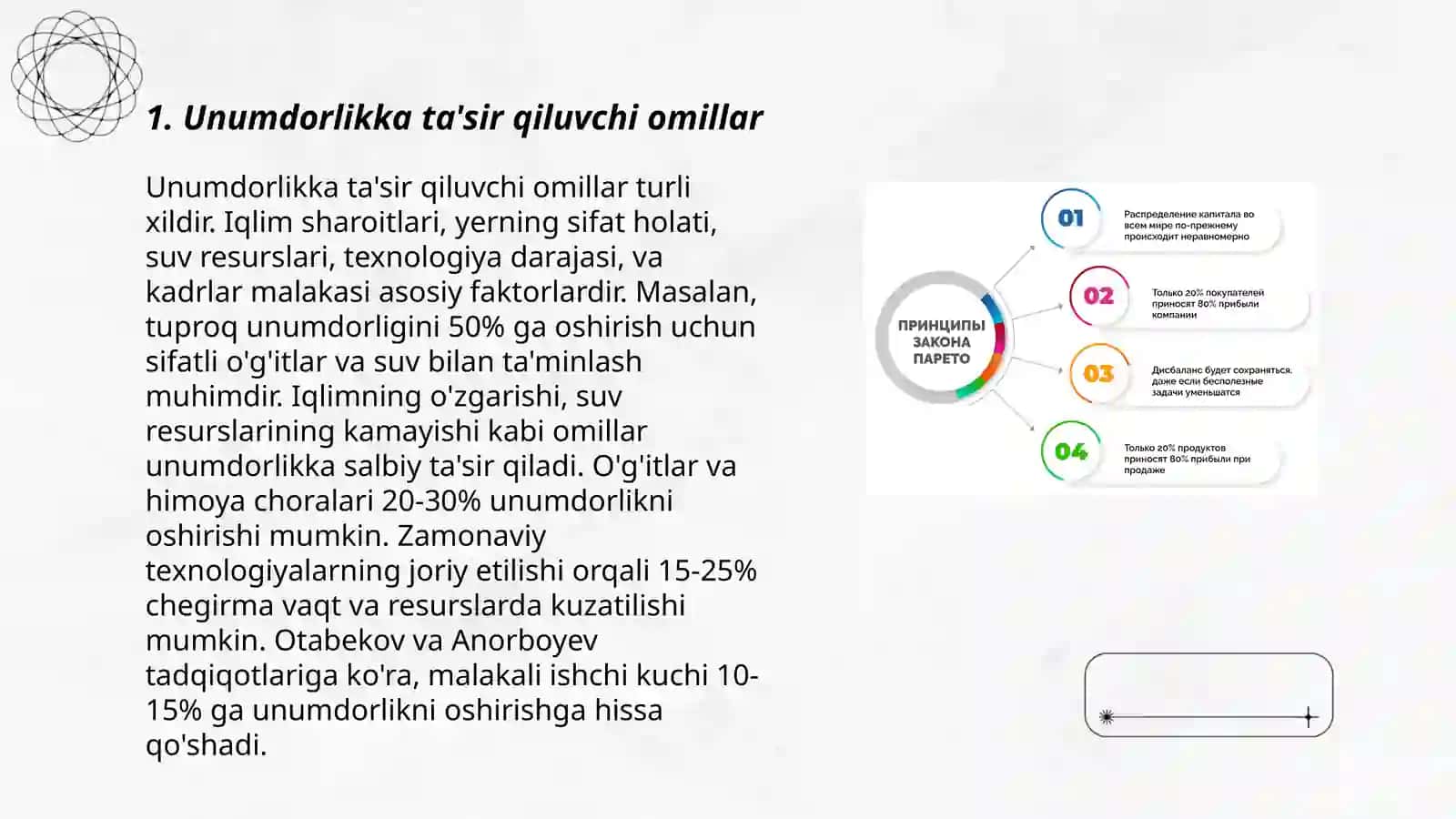 Unumdorlik ishlab chiqarish va bandlik 3