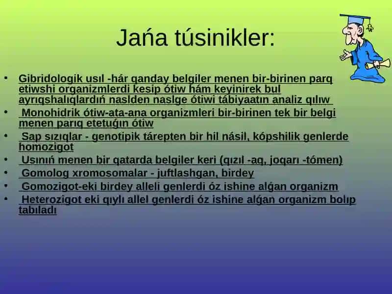 Atiz eginler selektsiyasinda monogibrid shaǵılıstırıw 3