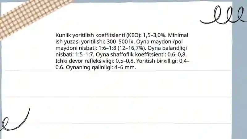 DPM Larning tabiy va suniy yoritilganlik ko'rsatkich 3