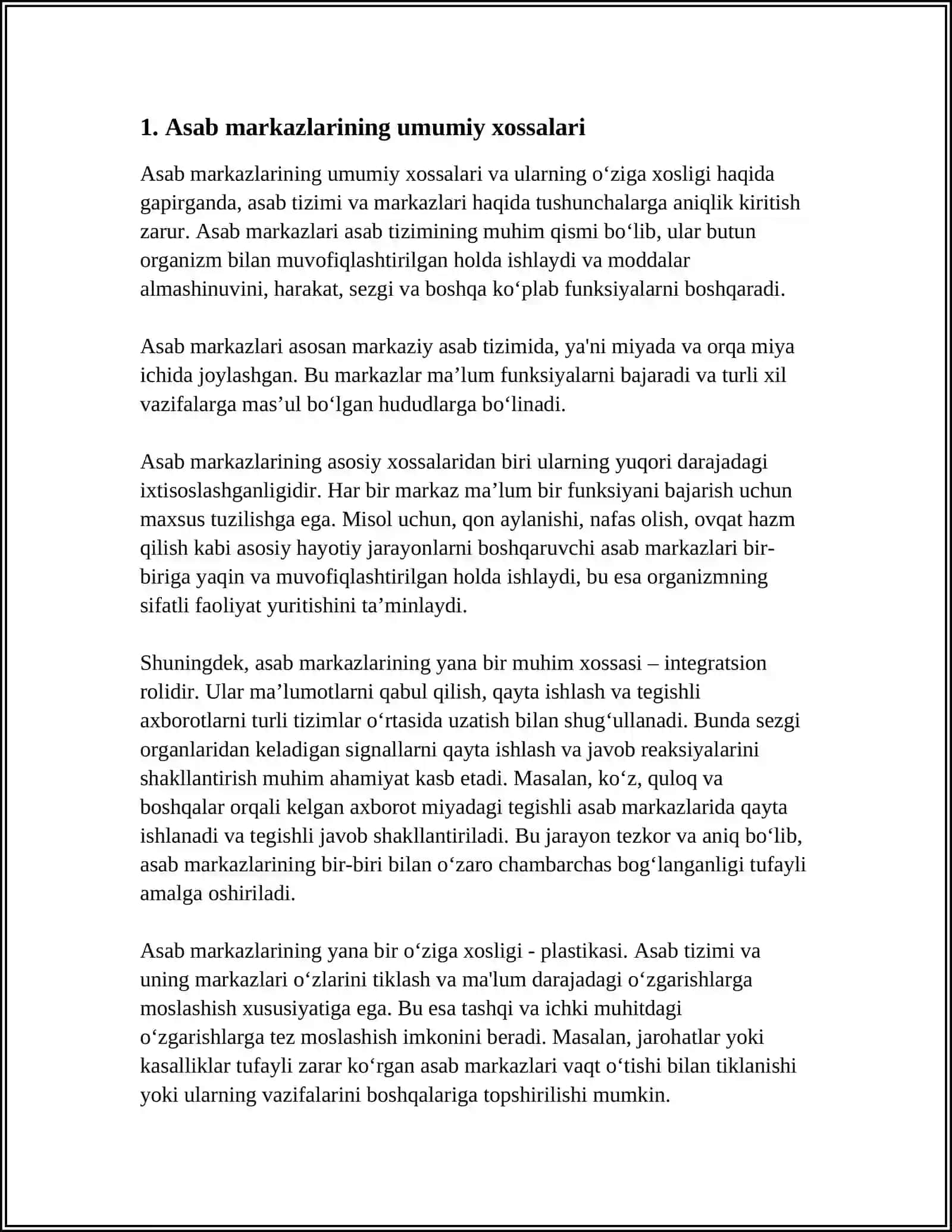ASAB MARKAZLARI XOSSALARI VA UNING O‘ZIGA HOSLIGI 3