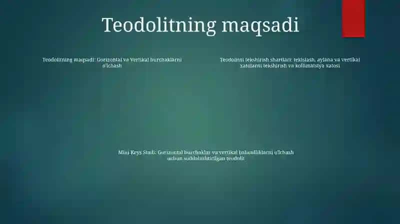 Texnik Teodalitlarni Tekshirish Shartlari Va Sozlash Mini Keys Stadi 3