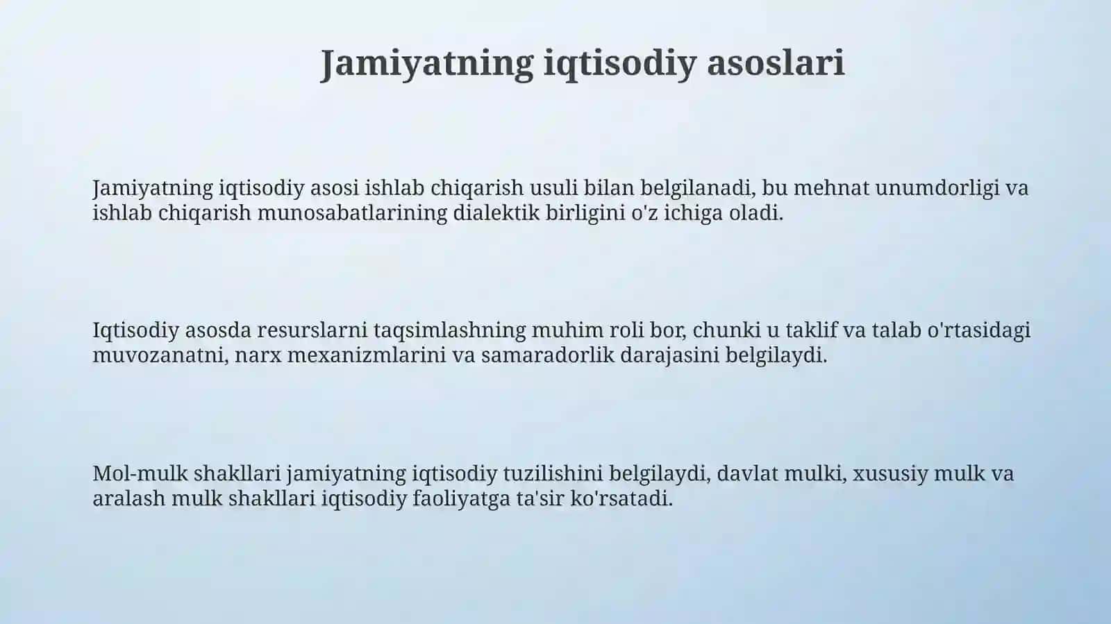 Jamiyatning iqtisodiy negizlari 3