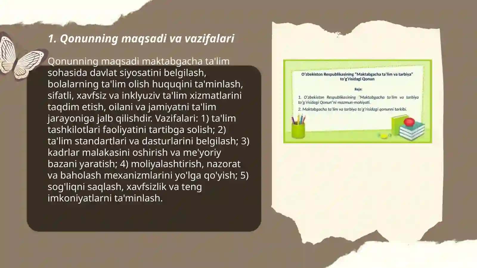 Maktabgacha ta'lim to'g'risidagi qonun 3