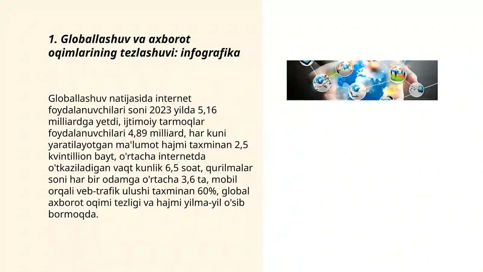 Globallashuv, posthaqiqat, axborot manipulyatsiyasi haqida infografika yoki loyiha 3