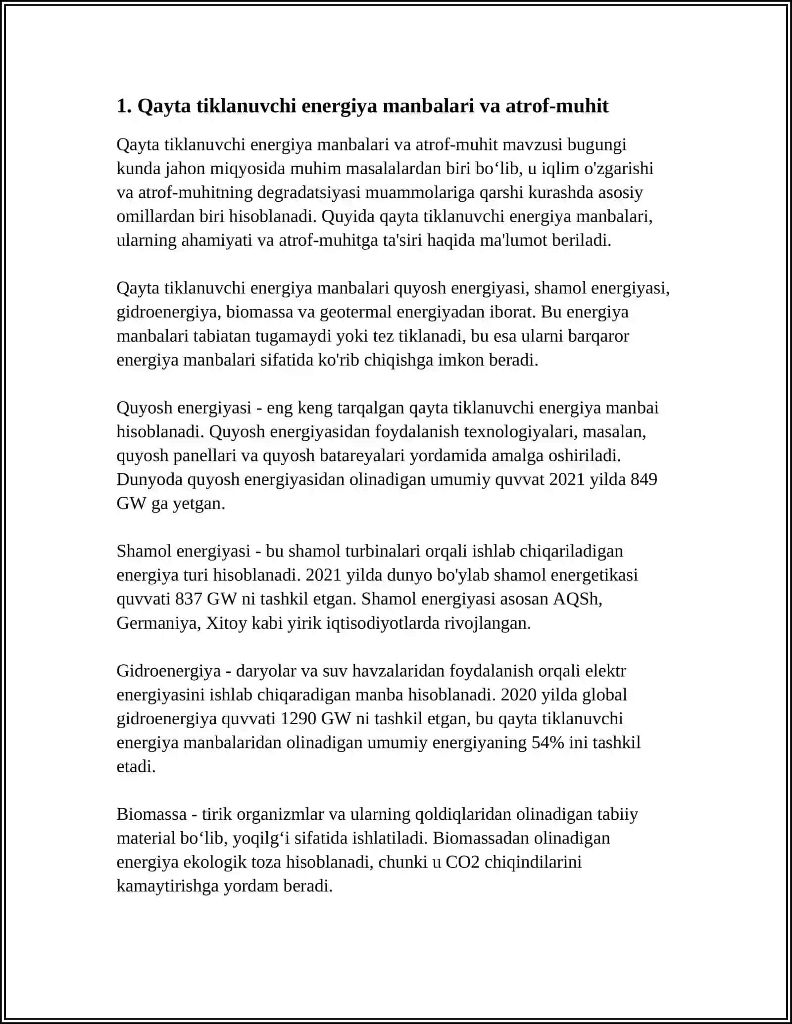 Qayta tiklanuvchi energiya manbalari va atrof-muhit 3