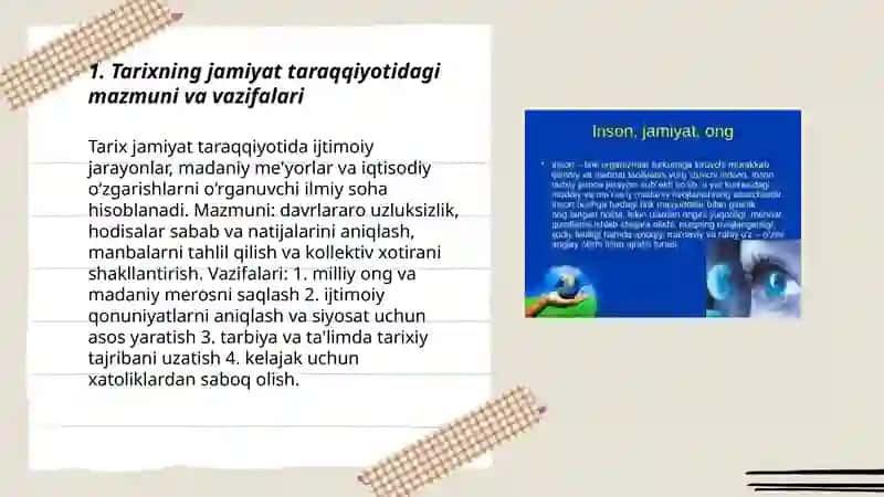 Jamiyat taraqqiyotidagi tarixning mazmuni, yo‘nalishlari va konsepsiyalari 3