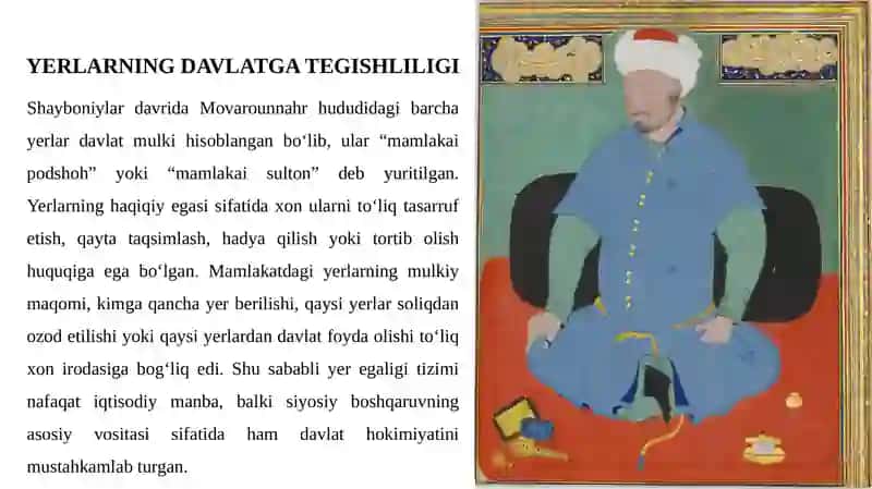 Shayboniylar Davrida Yer Egaligi 3