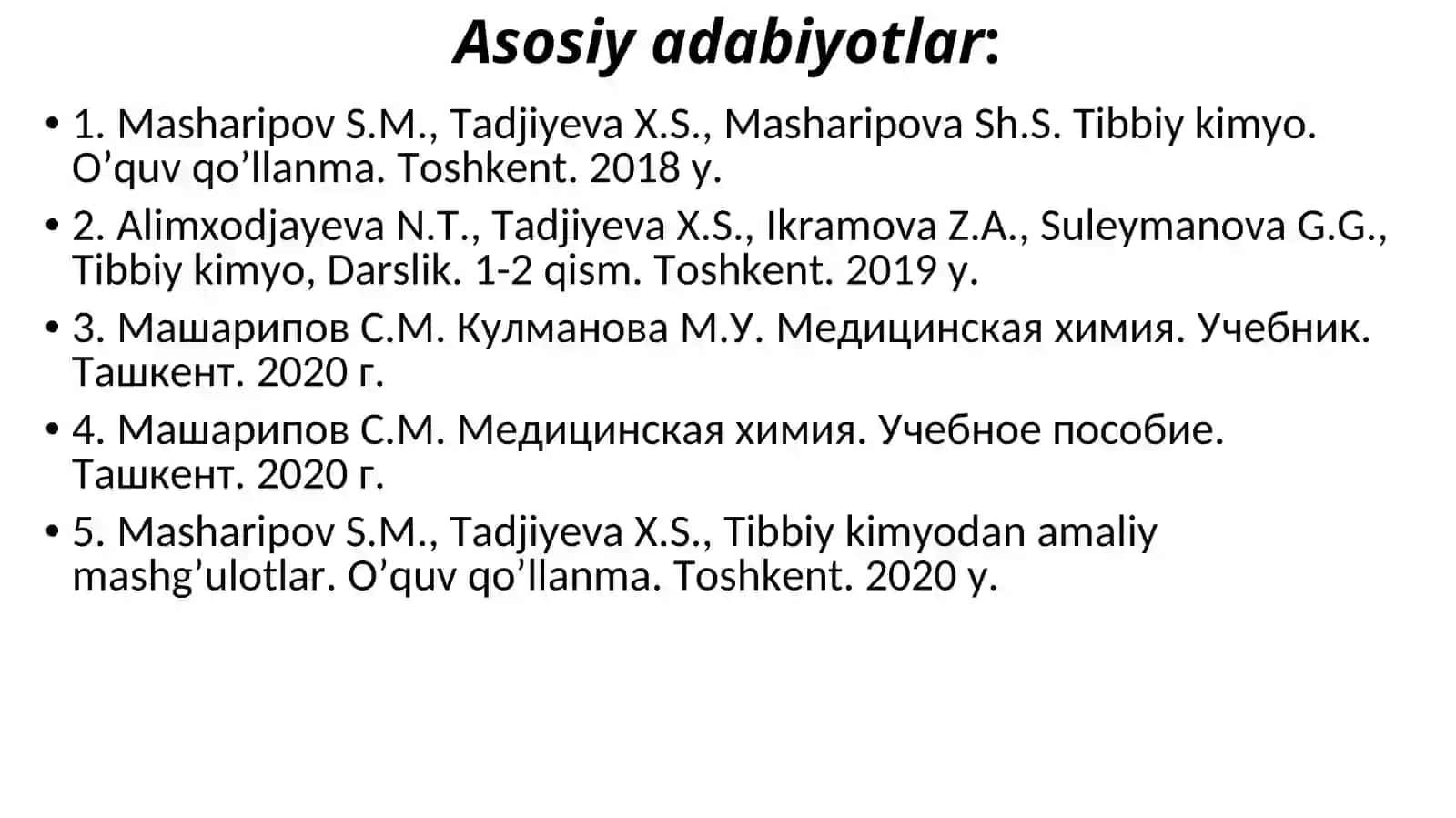 “TIBBIY KIMYO”FANI 3