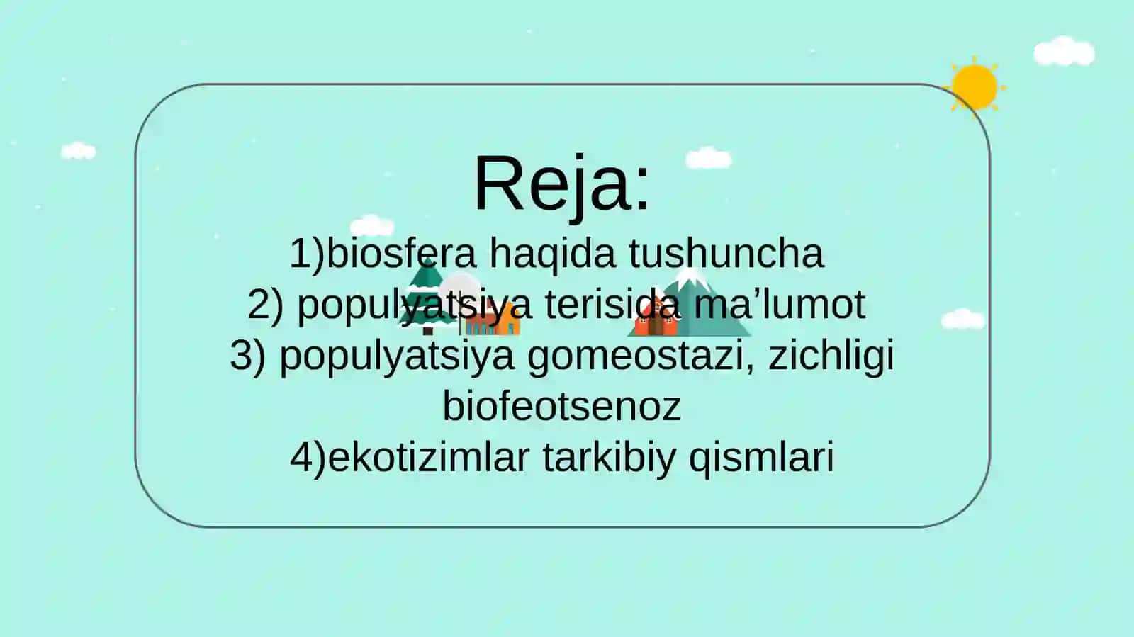 Umumiy ekologiya fanidan slayd 3