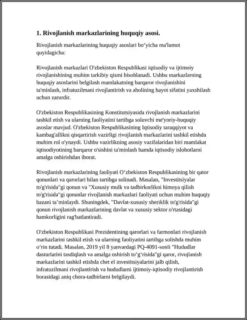 RIVOJLANISH MARKAZLARIDA FAOLIYATNI TASHKIL ETISH 3
