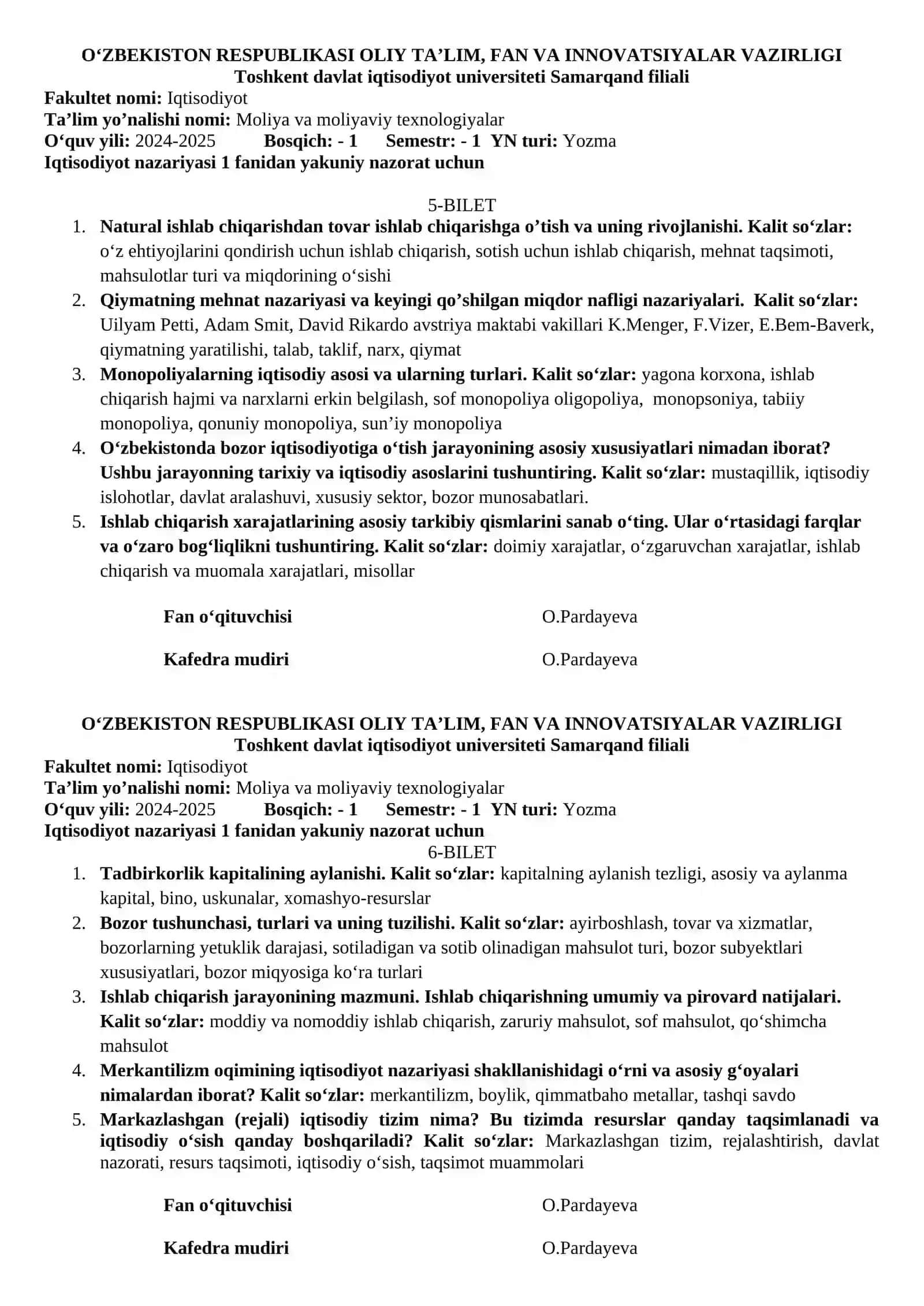 Iqtisodiyot nazariyasi 1 fanidan yakuniy nazorat uchun 1-BILET 3