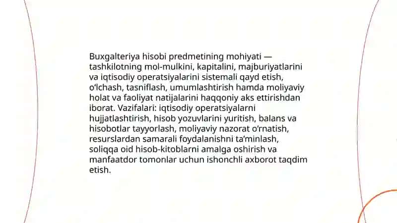 Bugalteriya hisobi metodi va predmetlar 3