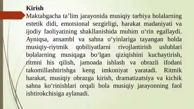 Ansambl va sahna o'yinlar orqali musiqiy-ritmik qobilyatlarni rivojlantirish 3