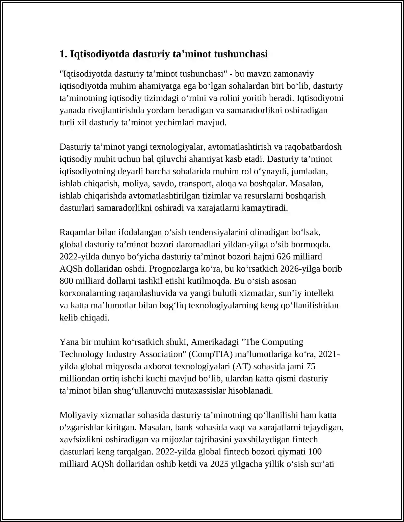 Iqtisodiyotda Qo'llanadigan Amaliy Dasturiy Ta'minotlar 3