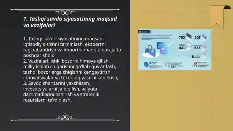 Tashqi savdoni davlat tomonidan tartibga solish va boshqarish yoʻllari 3
