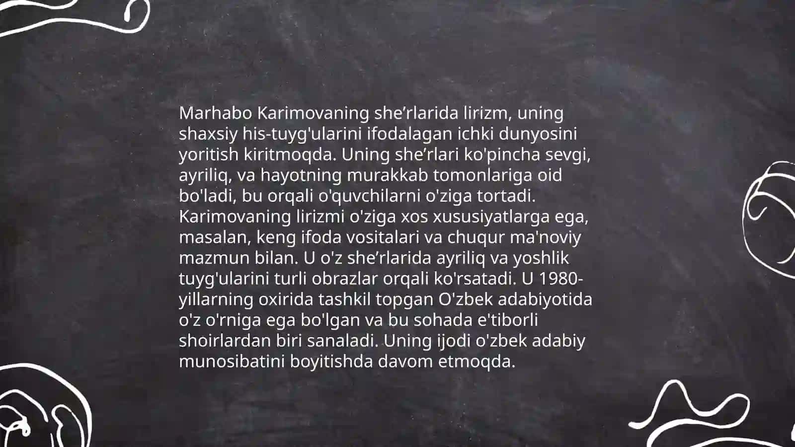 Marhabo Karimova sheʼrlaring oʼziha xos xususiyatlari 3