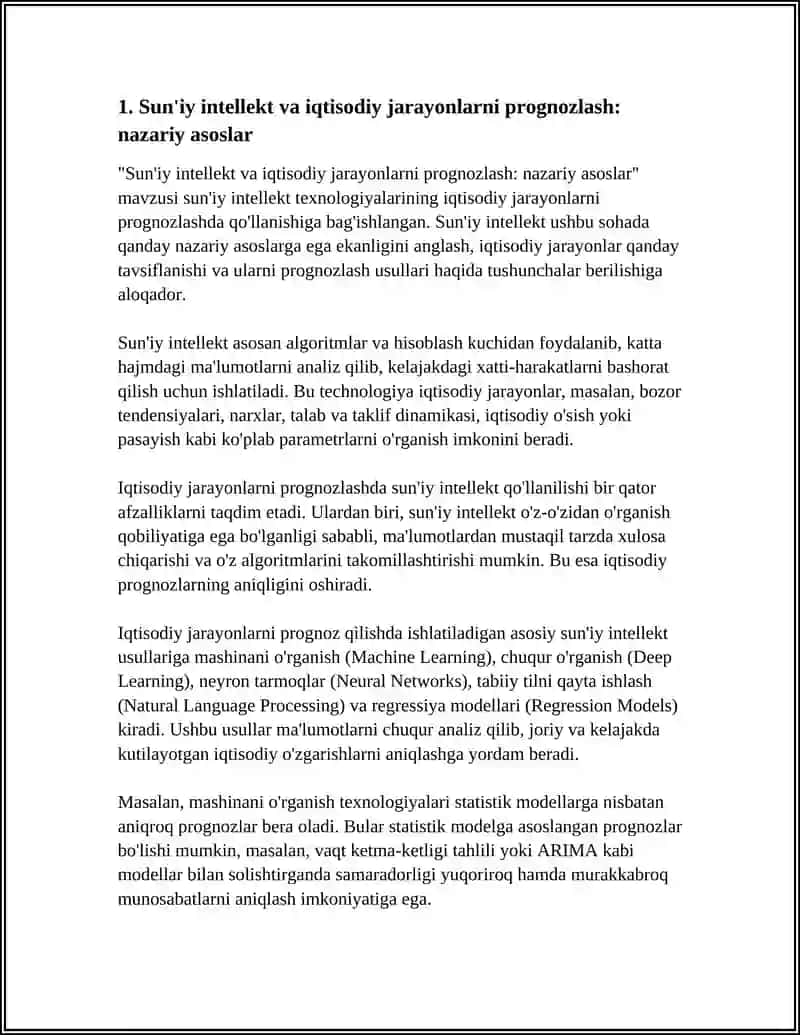 Sun'iy intellekt va iqtisodiy jarayonlarni prognozlash: nazariy asoslar 3