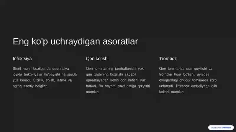 Amaliyotdan keyingi asoratlar va ularning profilaktikasi 3