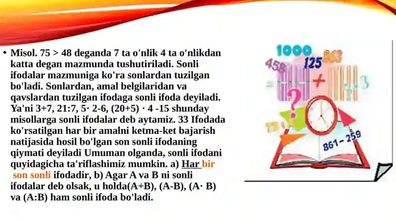 Sonli tenglik, tengsizlik va uni yechishga o’rgatish metodikasi 3
