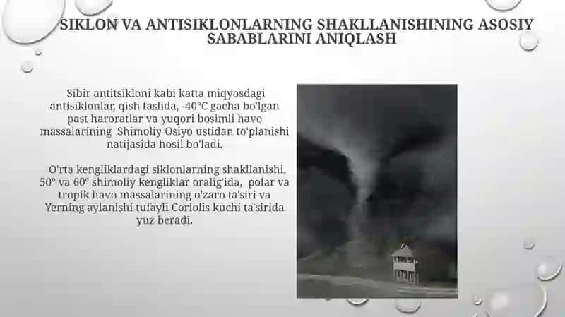 Siklon va antisiklonlarning shakllanishining asosiy sabablarini aniqlash 3