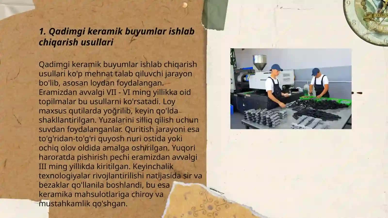 Qadimgi va zamonaviy energiya samarador keramik buyumlar ishlab chiqarish texnologiyasi 3