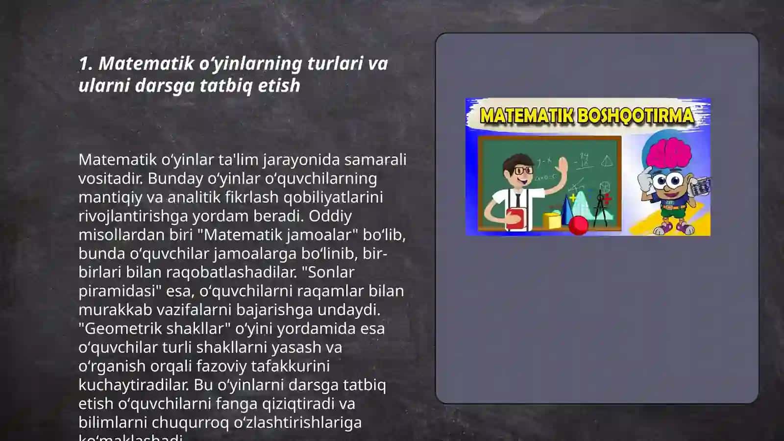 Matematikadan ekskursiyalar, ertaliklar, oʻyinlar tayyorlash va oʻtkazish metodikasi 3