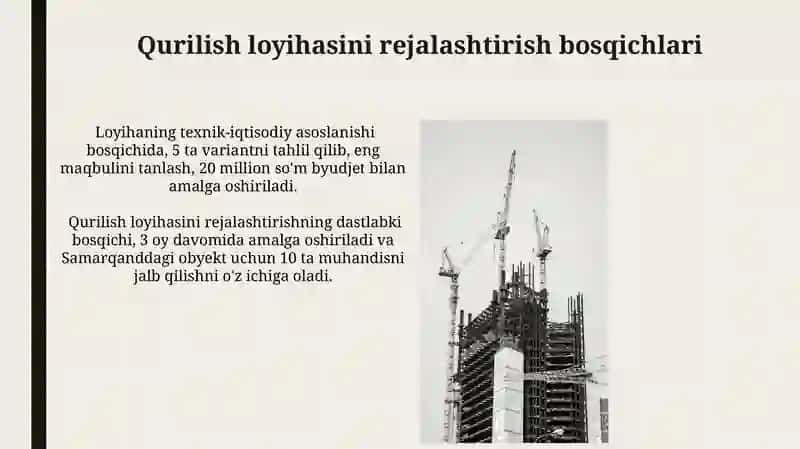 Qurilishni Tashkil Etish va Rejalashtirish 3