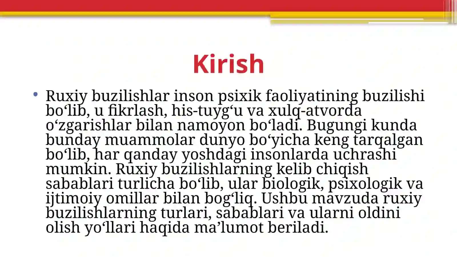Ruxiybuzilishlar va ularning kelib chiqish sabablari 3