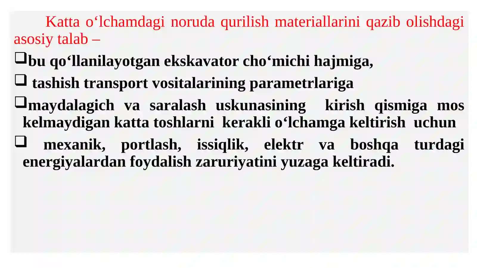 Noruda tog‘ jinslarini maydalash maqsadida burg‘ulash-portlatish ishlari 3