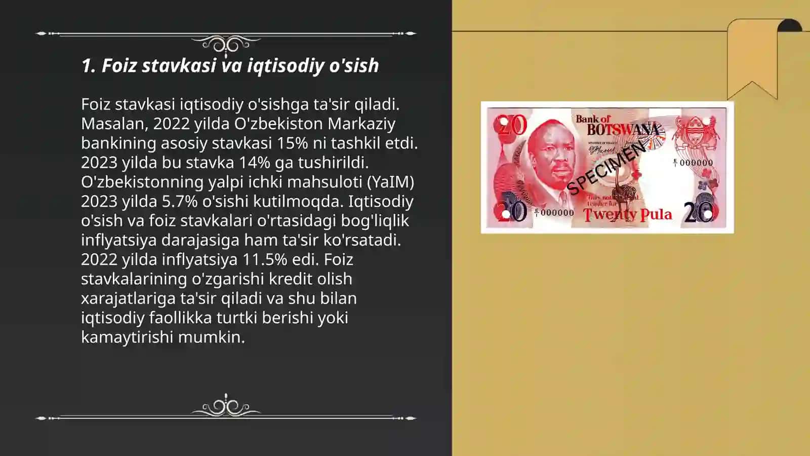 Foiz stavkasiga hisob-kitob pul birligining ta’siri 3