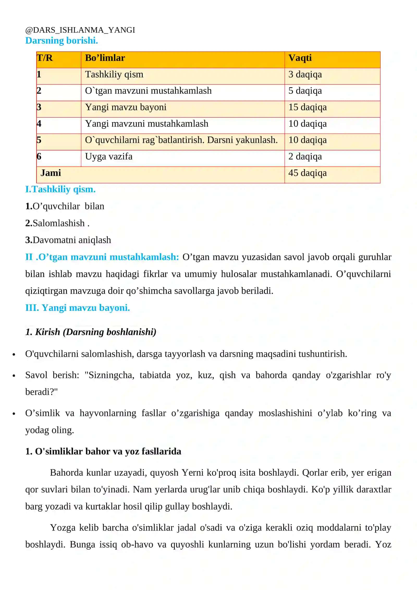 O'simliklar va hayvonlarning mavsumga bog'liqligi 3