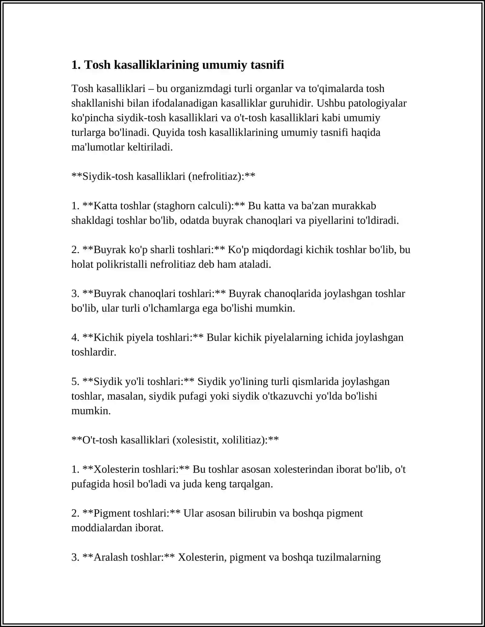 Tosh kasalliklarining kimyoviy asoslari 3