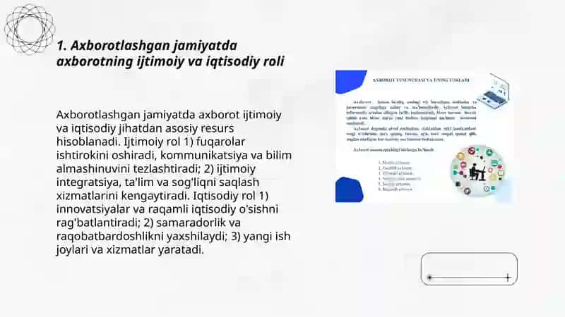 Axborotlashgan jamiyatda axborotning o'rni hamda erkinligi 3