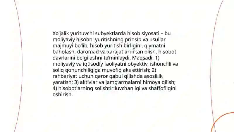 Xo‘jalik yurituvchi subyektlarda hisob siyosati 3