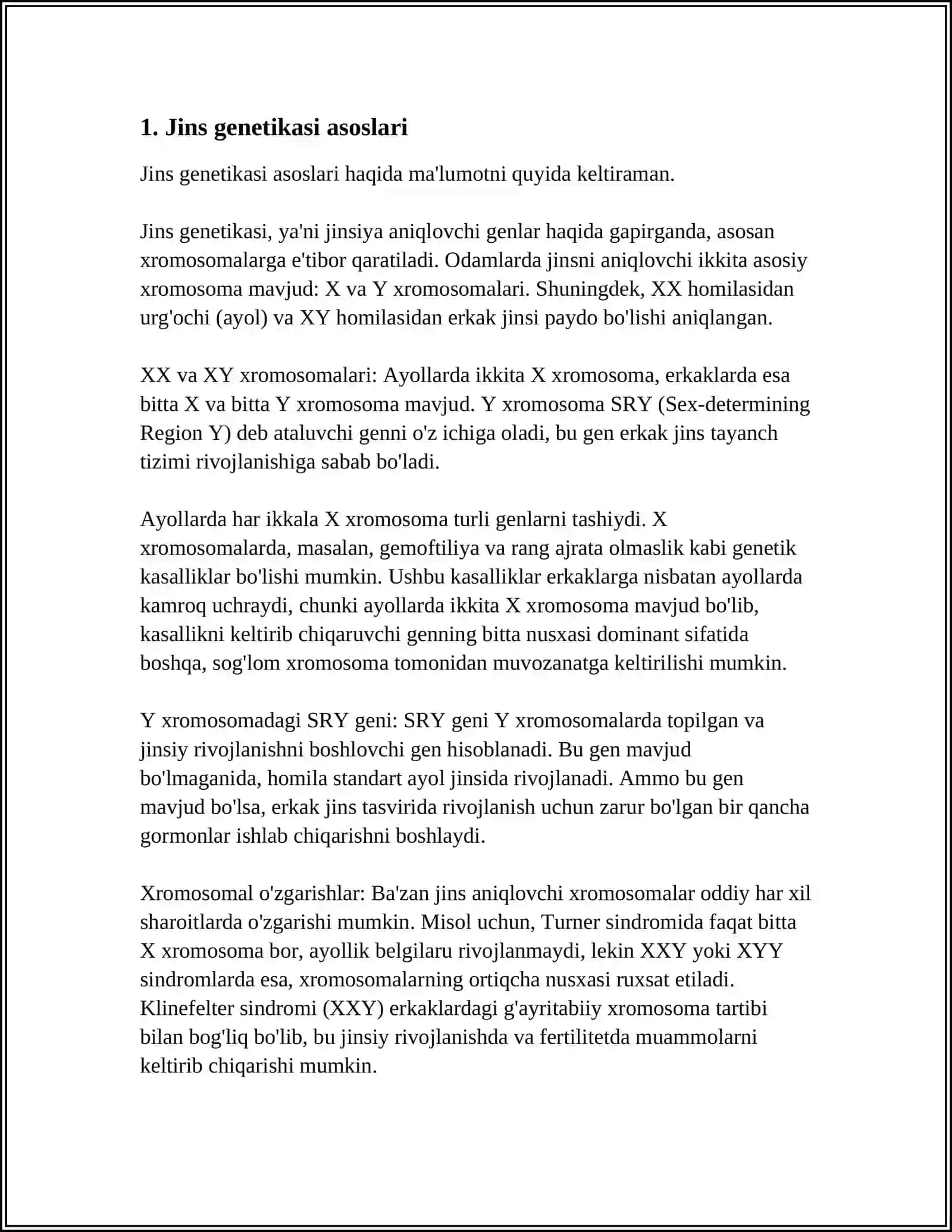 JINS GENETIKASI JINSNI BOSHQARISH VA JINSNI ANIQLASH 3