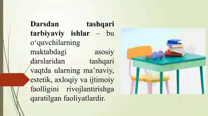 O’quvchilarning Darsdan tashqari tarbiyaviy jarayonlarda manaviy ishlarni tashkil etish 3
