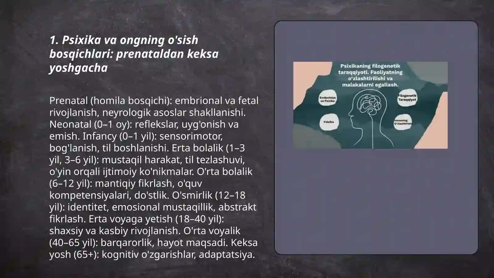 Psixika va ongning psixologik rivojlanishi 3