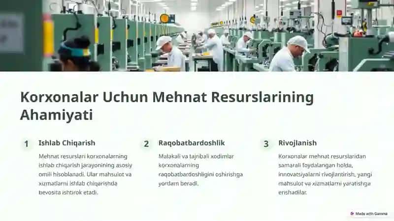 Mehnat Bozori va Korxonalarda Mehnat Resurslaridan Foydalanish 3