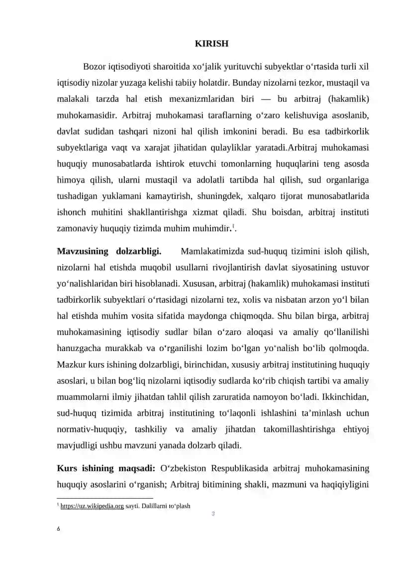 Iqtisodiy sudlarda arbitraj muhokamasi bilan boĝliq bòlgan ishlarni yuritish 3