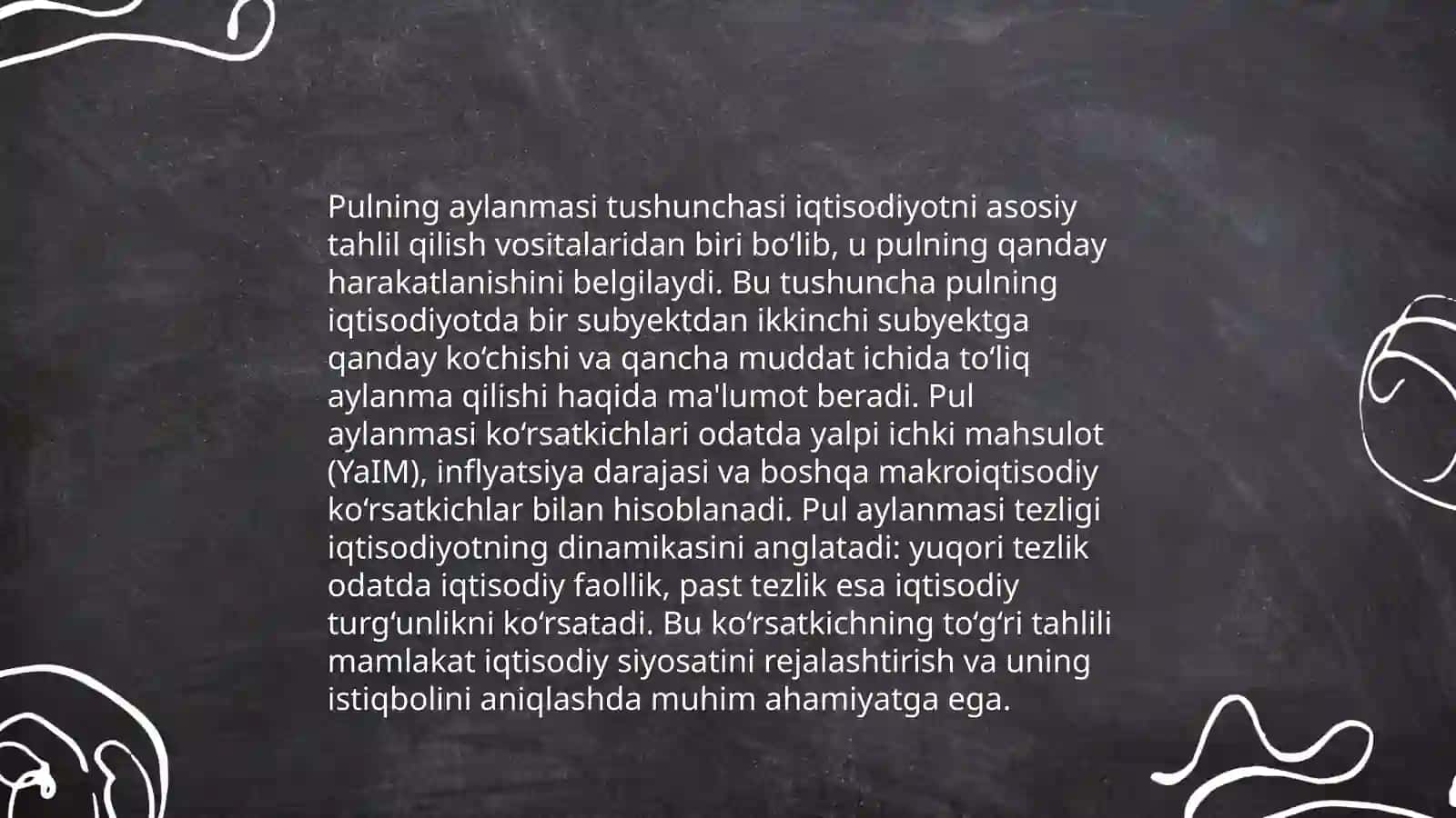 Pulning aylanmasi va uning tarkibi 3