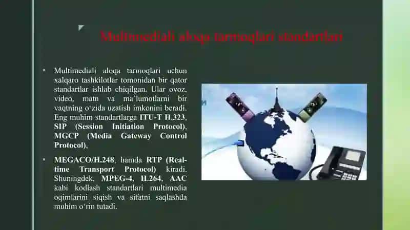 Multimediali aloqa tarmoqlari standartlari. 3