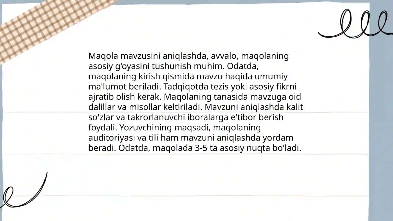 Maqolalarning strukturaviy elementlari va ularni yozish xususiyatlarini oʻrganish 3