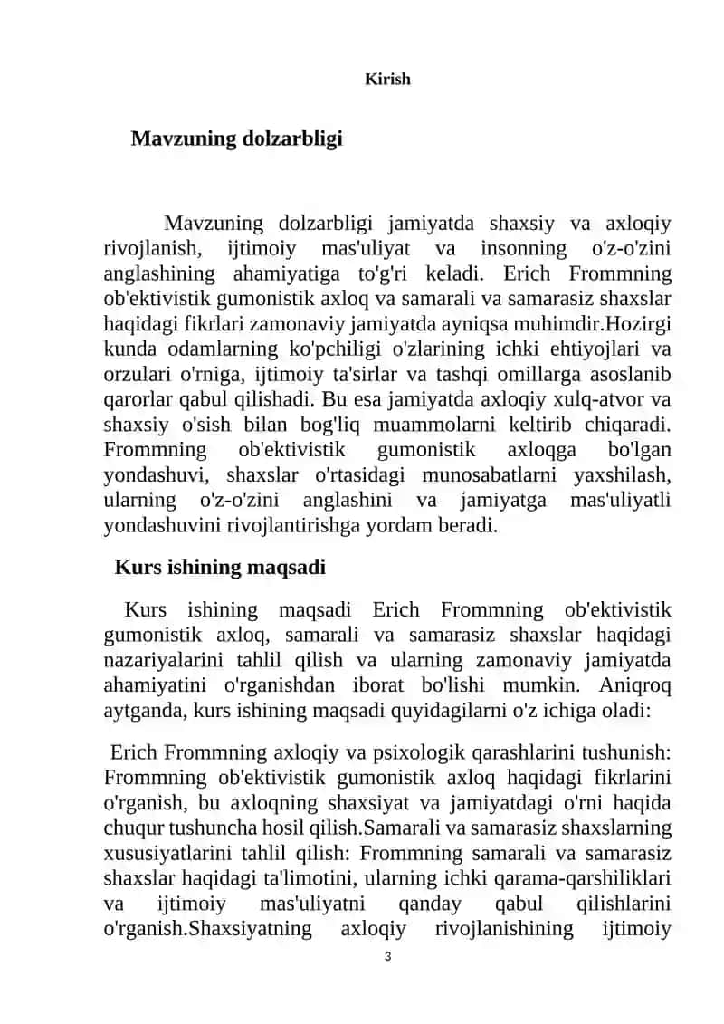 Ob'ektivistik gumonistik axloq va samarali va samarasiz shaxsning umumiy xususiyatlari.Froom 3