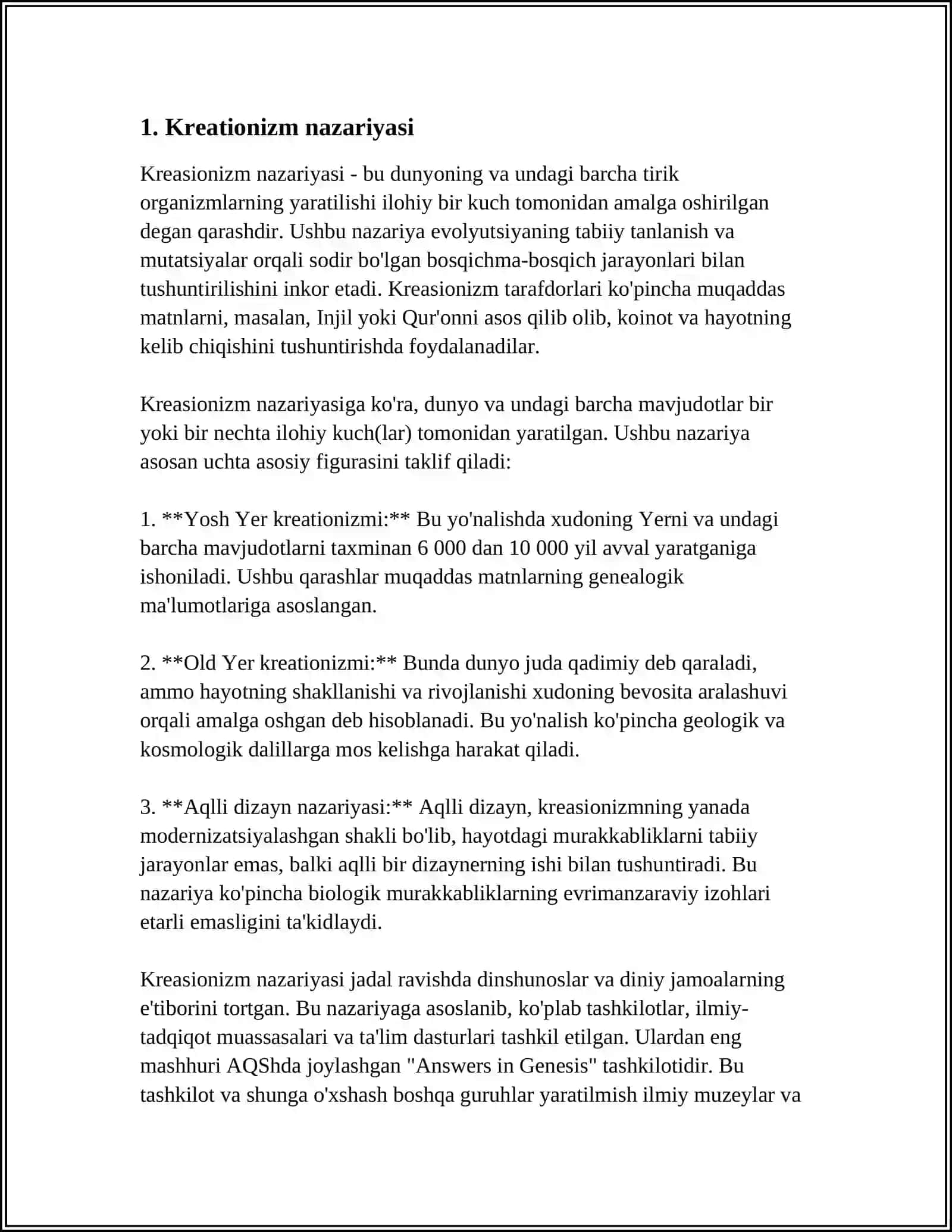 KREATSIONIZM VA ANTROPOGENEZ NAZARIYALARINING QIYOSIY TAHLILI 3
