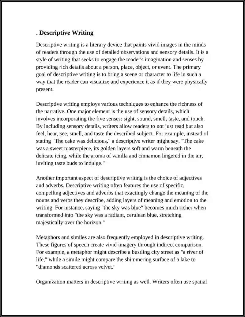 Descriptive Writing Activities 3