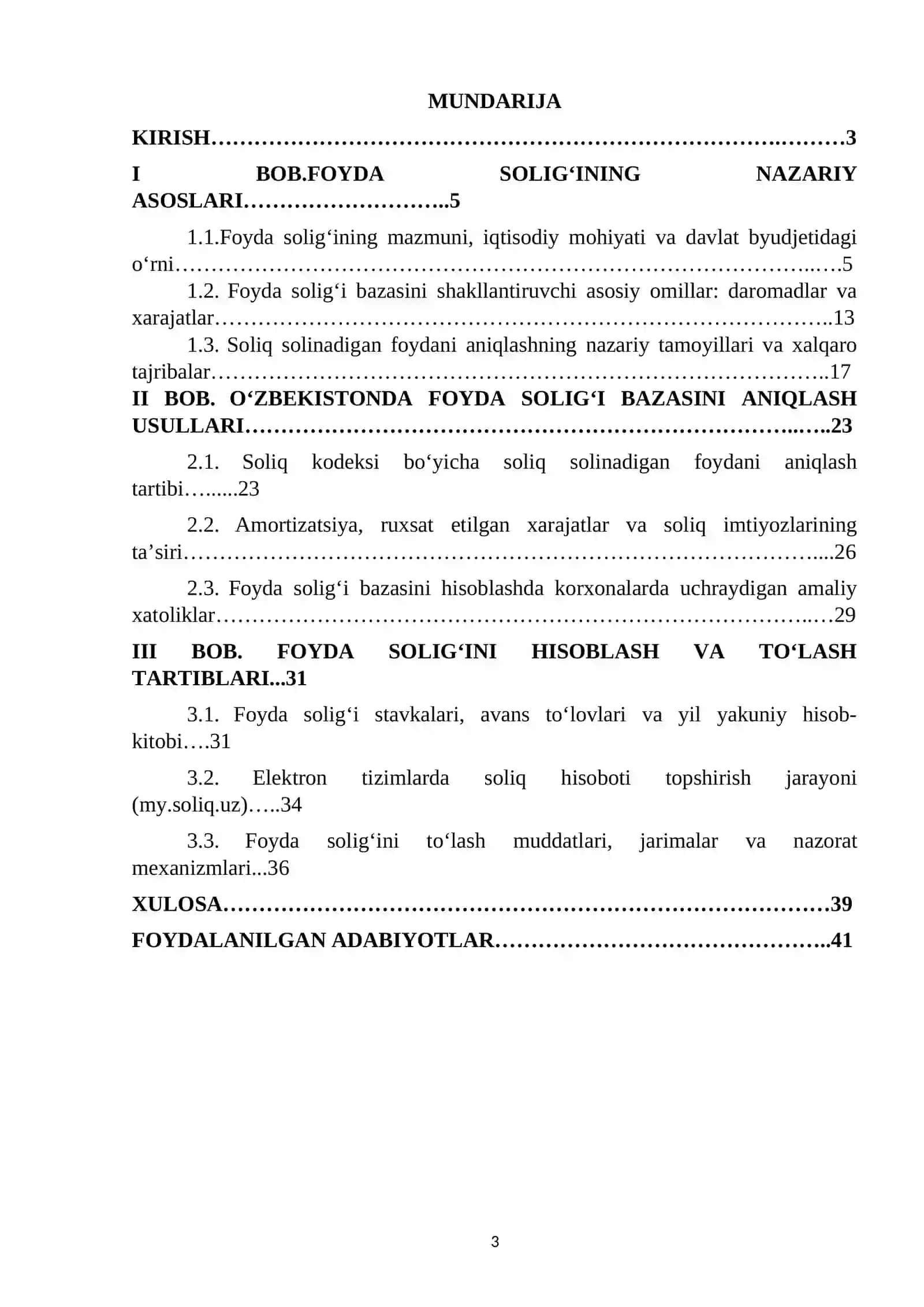 Foyda solig'i bazasini aniqlash usullari, soliqni hisoblash va to'lash tartiblari 3